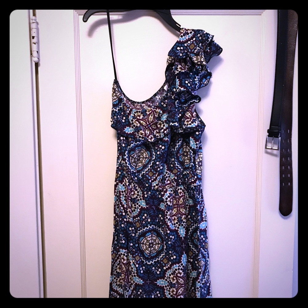 One shoulder cotton dress